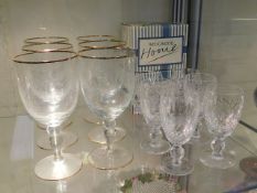 Four vintage Waterford crystal sherry glasses, six