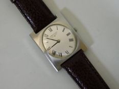 A 1980's brushed steel Longines gents watch