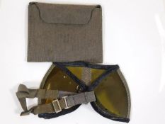 A WW2 set of anti-glare glasses with original pouc