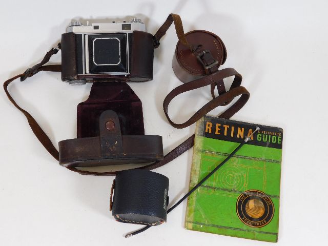A Kodak Retina II film camera & accessories