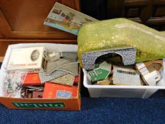 Two boxes of train & 00 gauge accessories