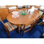 A 1970's retro Jentique teak dining table & chairs