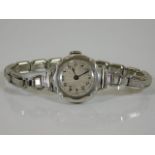 A ladies 1920's silver cased wrist watch