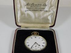 A J. W. Benson silver top wind pocket watch with b