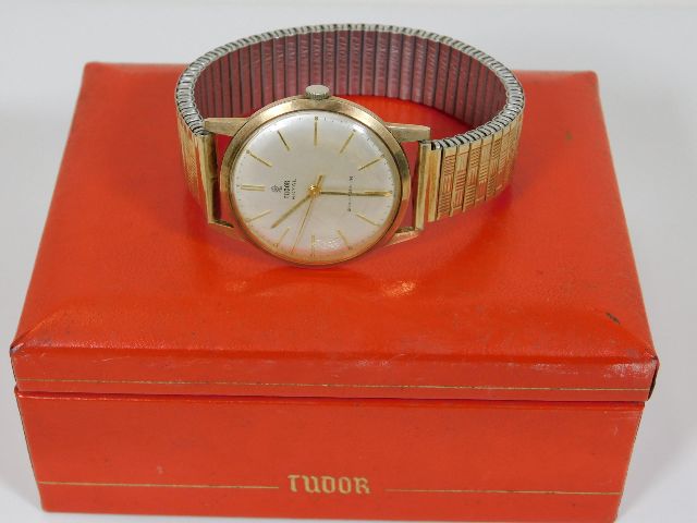 A Gents 9ct gold Tudor Royal Rolex with original b