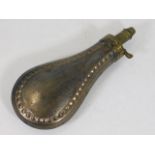 A 19thC. copper & brass powder flask