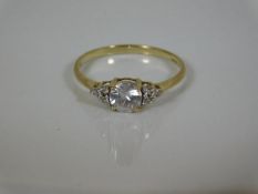 A 9ct gold white stone ring