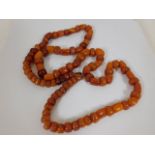 A set of Victorian amber beads approx. 100g