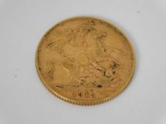 A 22ct gold full sovereign 1913