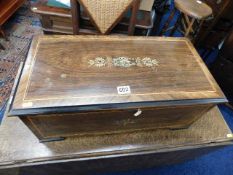 A large 19thC. Swiss thirty air music box with rosewood case & inlaid top