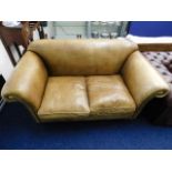 A two seater Amsterdam leather sofa by Leather Cha