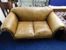A two seater Amsterdam leather sofa by Leather Cha