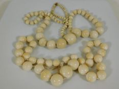 Two sets of Victorian ivory beads