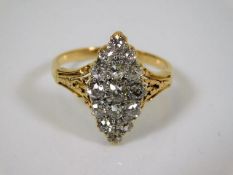 A Victorian 18ct gold ring set with diamonds