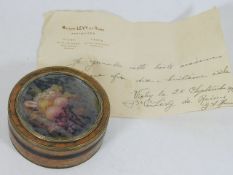 An early 19thC. tortoiseshell & walnut box with ha