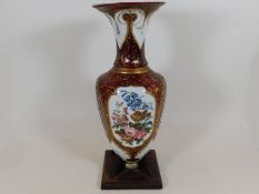 A 19thC. Bohemian glass vase, loss to base & crude