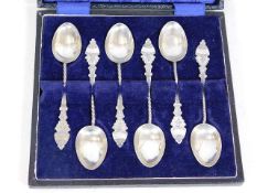 A cased set of silver apostle spoons