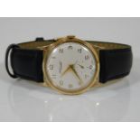A 9ct gold gents Thomas Russell wrist watch inscri