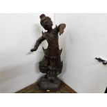 A large Qing dynasty carved wood bodhisattva, prob