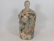 A French 17th polychrome Pieta of Mary supporting