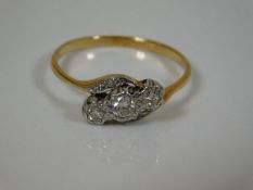 An 18ct gold & five stone diamond ring