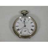 A Victorian silver English key lever pocket watch