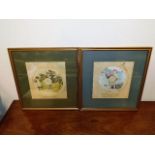 Two framed child's animated book plates