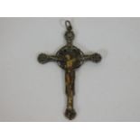 A white metal 19thC. crucifix