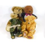 A Merrythought Harrods bear, one other & two other