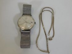 A Helvetia white metal watch twinned with silver n