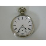 A J. W Benson silver top wind pocket watch inscrib