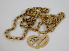 A 9ct gold chain & pendant