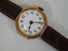 A 9ct gold 1925 Louis Arnold wrist watch