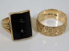 Two 9ct gold rings, one a/f