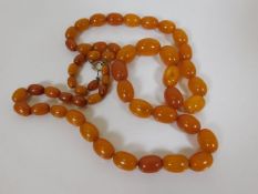 A set of Victorian amber beads approx. 40g