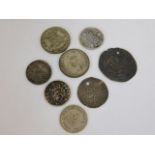 Two 16thC. silver coins a/f & other coinage