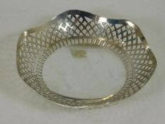 A silver fretwork bowl