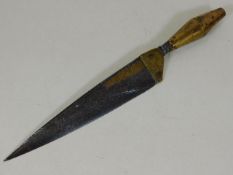An antique brass handled Islamic dagger