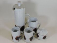 A retro Briglin pottery coffee set