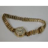 A ladies 9ct gold Tudor Royal Rolex wrist watch