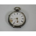 A Victorian silver English key lever pocket watch