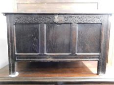 A 17thC. oak coffer