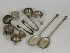 A set of silver serving spoons & a quantity of oth
