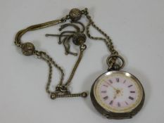 A Swiss silver ladies pocket watch with Albertini