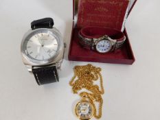 A large fashion watch & two other timepieces