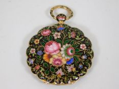 A 19thC. French 18ct gold Le Roy enamelled pocket