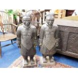 An impressive pair of Chinese carved soapstone Qin