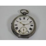 A Victorian silver English key lever pocket watch