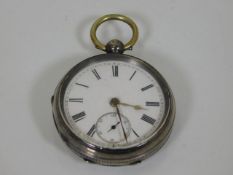A Victorian silver English key lever pocket watch