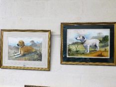 Two framed Colin Beats (Royal Doulton artist) wate
